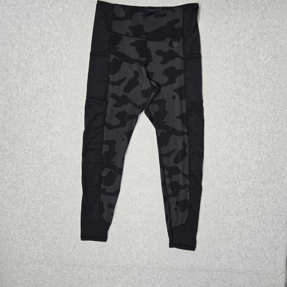 Fox Racing Women Activewear Pants L Black Camouflage Biker Running Legging